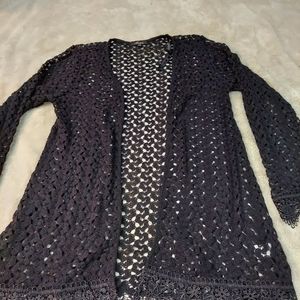 Monteau Lace Open Front Cardigan Medium